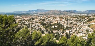 aerial View of Granada city in Spain