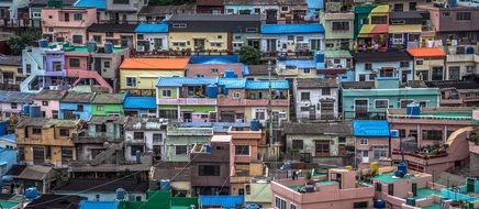 colorful houses in Busan, Korea