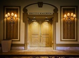 doors to executive boardroom in casino bellagio, usa, nevada, Las Vegas