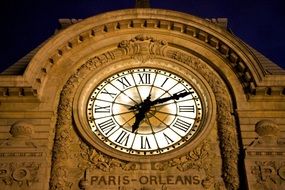 clock on the building of the museum d'Orsay