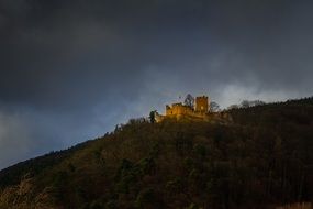 middle ages architecture Castle Landeck at dusk