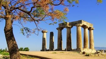 ruins of an antique building in Corinth