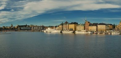 Stockholm panorama of the old city promenade