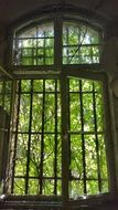 abandoned window in old building