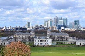 distant view of the modern architecture of london