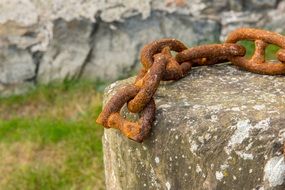 Rusty chain Portsoy in Port