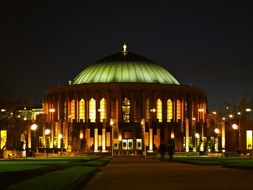 Night Photograph of architecture in German