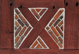 wooden beam pattern on the farm facade
