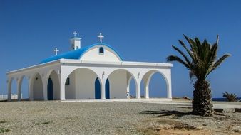 white church building in cyprus