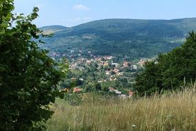 panorama of the village in the valley