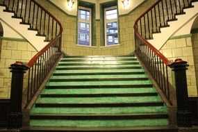 spiral staircase in an old house in hamburg