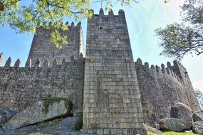 photo of the battlements of a medieval castle