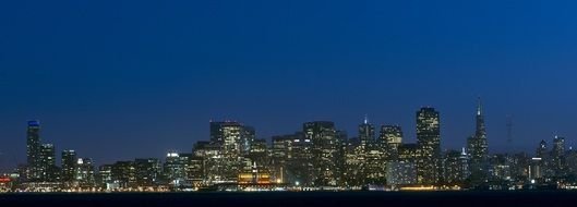 blue sky over night San Francisco