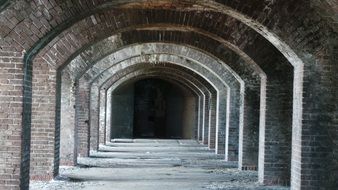 arched tunnel of an old castle