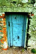 blue door of an old building