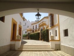 scenic old pedestrian street at Summer, Spain, seville