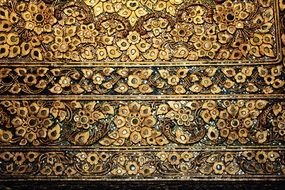 mosaic wood gold pattern tiles