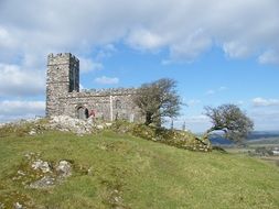 historic Church Brentor on a hill