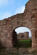 arched entrance to the castle, france