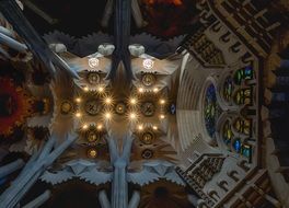 ceiling with lanterns in the cathedral