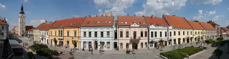 panorama of the main street in Trnava