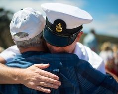 Veterans submariners meet with family