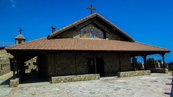 orthodox church with stone walls in cyprus