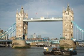 panoramic view of Tower Bridge in London, UK