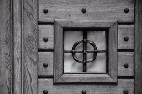 wooden door with bars in the Czech Republic