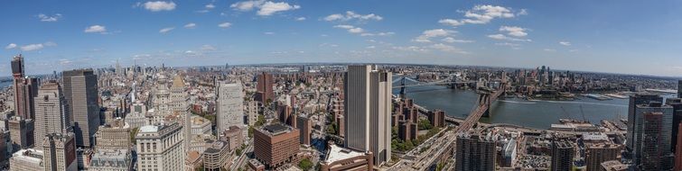 Panoramic view of new york from the bird's eye view