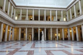 columns on a marble floor