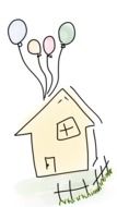 House with Balloons drawing