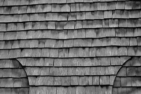 Roof slate in village, france