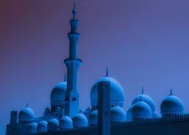 Dubai mosque on a purple night