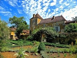garden in a medieval castle