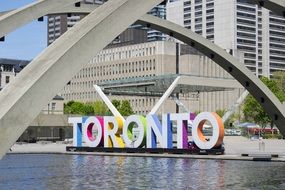 word "toronto" near the river in the city