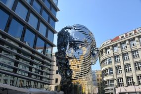 monument to franz kafka in prague