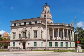 historic town hall building with corinthian colonnades