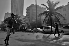 Brazilian city street in black and white image