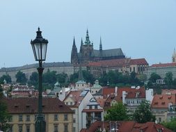 distant view of the cathedral in Prague