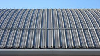 Sheet metal roof on a building