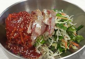 fresh korean food in a bowl
