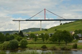 Mosel High Bridge in countryside, germany, zeltingen-rachtig