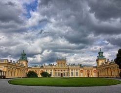 palace in a park in poland