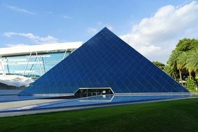 glass triangular building