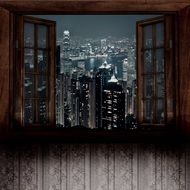 city view through the window