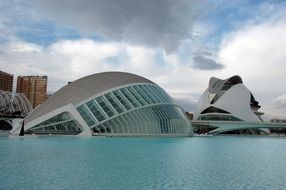 City of Arts and Sciences near the water in Valencia