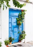 Picture of the blue Door, greece