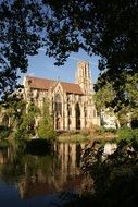 cathedral near the lake in stuttgart