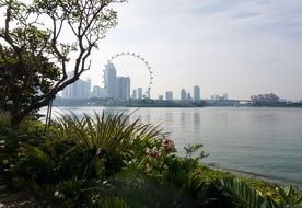 Landscape of Ferris wheel in Singapore